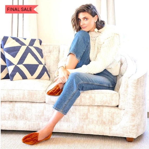 Birdies Crushed Velvet Amber Carnelian Heron Slip On Flats Loafers Size 9 - Picture 1 of 10